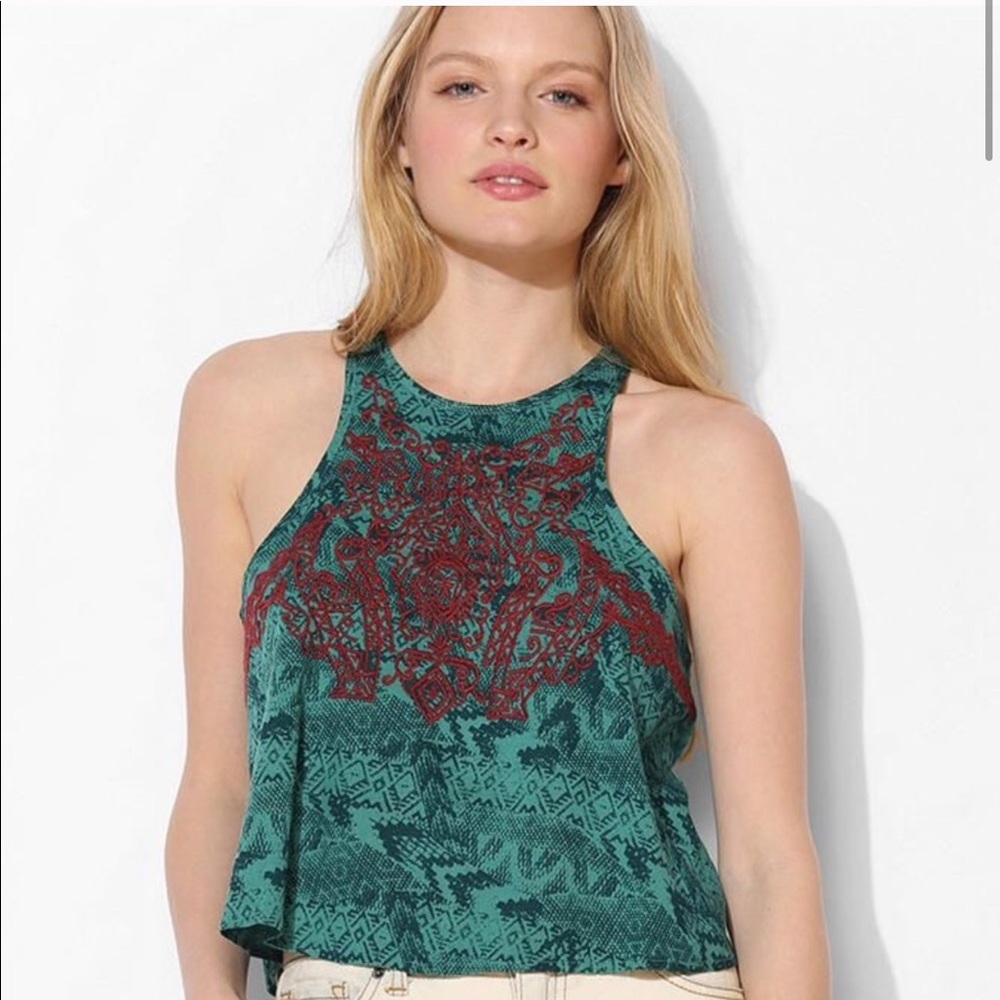 Urban Outfitters ecote embroidered crop top